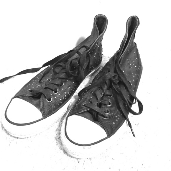 black leather converse mens size 8